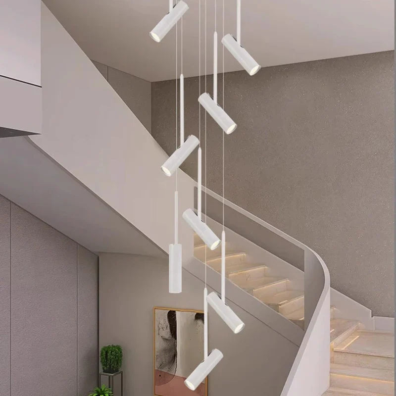 Axyaa Staircase Chandeliers Hanging Light Modern LED Pendant Lamps Indoor Living Room Lighting