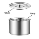 Axyaa Stainless Steel Spice Grains Organizer with Lid - Durable Home Kitchen Stew Pot