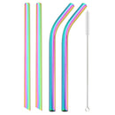 Axyaa Stainless Steel Bubble Tea Straws Set with Cleaner Brush