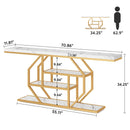 Axyaa Gold 4-Tier Console Table with Storage Shelf - Modern Sofa Entryway Accent