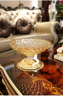 Axyaa Crystal Glass Double Layered Snack & Fruit Tray