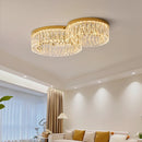 Axyaa Gold Crystal Round Ceiling Light for Home Living Dining Bedroom Study