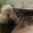 Axyaa Luxury Fox Fur Plaid Blanket for High-End Home Decoration