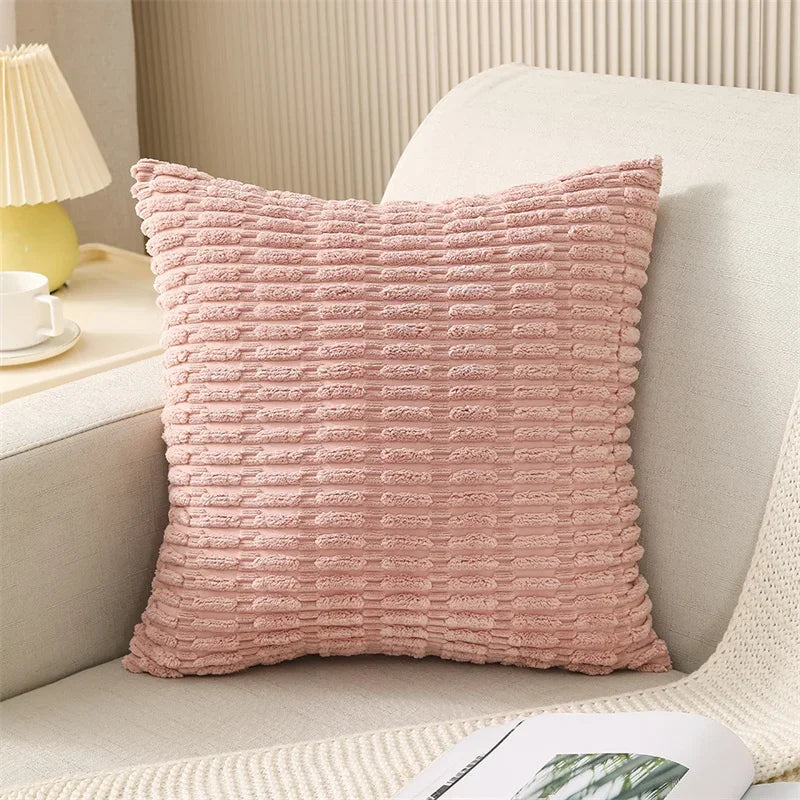 Axyaa Soft Striped Corduroy Throw Pillow Covers in 45x45cm