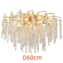 Axyaa Nordic Crystal Tassel Chandelier for Living Room: Luxury Indoor Ceiling Pendant Lights