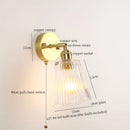 Axyaa Striped Glass LED Wall Sconce - Japanese Vintage Style