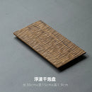 Axyaa Teak Wood Zen Tea Tray for Serving Cha and Decoration