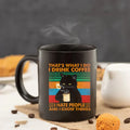 Axyaa Cat Mug 11oz Funny Cats Black Ceramic Coffee Office Tea Cup
