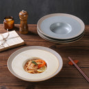 Axyaa Spaghetti Deep Plate Coarse Pottery Soup Salad Ceramic Tableware