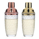Axyaa Stainless Steel Cocktail Shaker Glass with Braided/Pineapple Pattern Filter Lid