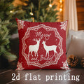 Axyaa Christmas Print Pillow Cover for Sofa, Bed, and Car