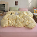 Axyaa Washed Cotton Bedding Set: Duvet Cover, Pillowcase, Top Sheet