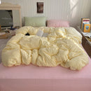 Axyaa Washed Cotton Bedding Set: Duvet Cover, Pillowcase, Top Sheet
