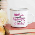 Axyaa Personalized Teacher Mug - Merci Maitresse Enamel Coffee Cup