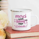 Axyaa Personalized Teacher Mug - Merci Maitresse Enamel Coffee Cup