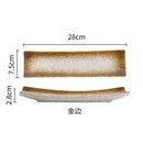 Axyaa Leaf Sashimi Board | Japanese Ceramic Boat Sushi Board for Elegant Table Setting