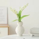 Axyaa White Ceramic Calabash Vase for Room Decoration and Floral Arrangement