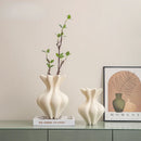 Axyaa Resin Floral Vase: Petal Shape Abstract Ornament for Home Decor