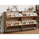 Axyaa Farmhouse Shoe Cabinet with Flip Drawers, Slim Shoe Storage Organizer