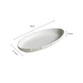 Axyaa Lotus Leaf Oval Plate: Ceramic Fish Steamed Dish for Sushi, Salad, Dessert