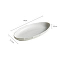 Axyaa Lotus Leaf Oval Plate: Ceramic Fish Steamed Dish for Sushi, Salad, Dessert