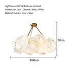 Axyaa Petal Glass LED Chandelier - Luxury Gold Metal Pendant Light