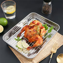 Axyaa Stainless Steel Baking Pan Set with Cooling Rack - Oven Safe Bakeware