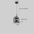 Axyaa Smoky Glass LED Pendant Light 8W - Modern Nordic Style for Bedroom, Dinning, Living Room