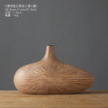 Axyaa Striped Resin Vase Imitation Wood Finish - Desktop Decoration & Crafts