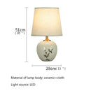 Axyaa White Ceramic Chinese Table Lamps - Modern LED Dimming Desk Light
