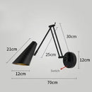 Axyaa Adjustable Telescopic LED Wall Lamp Swing Arm Sconce Bedside Light