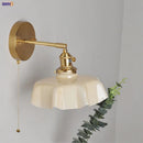 Axyaa Yellow Glass LED Wall Light Fixture Nordic Modern Bedside Lamp