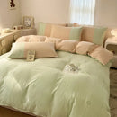 Axyaa Small Fresh 6D Printed Cotton Bedding Set - 4 Pieces