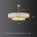 Axyaa Clear Glass Rod Linear Chandelier - Vintage Gold Lustre LED Lighting