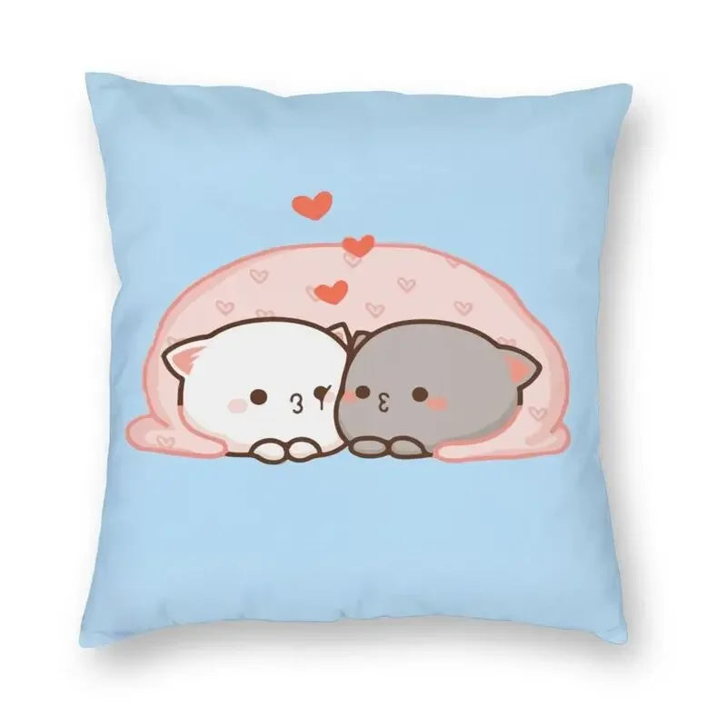 Axyaa Bedroom Living Room Couple Cute Cat Fishing Goma Federa Decor Set