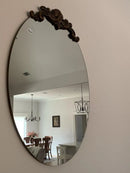 Axyaa Baroque Decor Oval Wall Mirror 70/80/90cm for Bathroom Bedroom Hallway