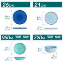 Axyaa Handpainted Spiral Ceramic Dinnerware Set - 12/18/24PCS