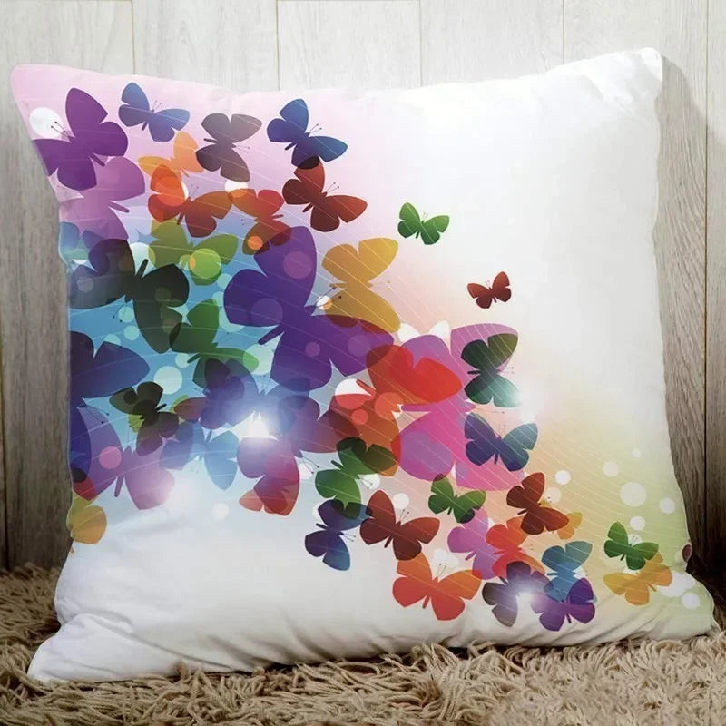 Axyaa Butterfly Printed Couch Cushion Cover 45x45cm Home Decor Pillowcase