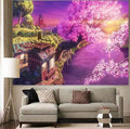 Axyaa Cherry Blossom Tree Forest Tapestry Wall Hanging for Bedroom Decor