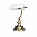 Axyaa Vintage Banker Desk Lamp with Green Glass Lampshade