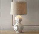 Axyaa White Ceramic Table Lamps for Living Room Bedroom Bedside