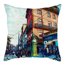 Axyaa Printed Landscape Cotton Linen Pillow Cover for Home Decor 45x45cm