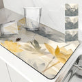 Watercolor Flower Drying Mat for Kitchen and Bathroom by Axyaa