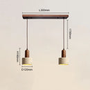 Axyaa Yellow Marble Table Pendant Lamp, Walnut Hat LED Chandelier