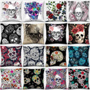 Axyaa Skull Print Series Cushion Cover - Rainbow Peach Decoration for Home