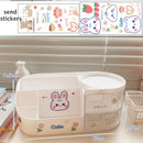 Axyaa Desktop Organizer Drawer, Transparent Plastic Multifunction Pen Holder Cute Design