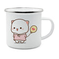 Axyaa Cat Enamel Coffee Mug - Unique Funny Tea Cup for Travel and Home