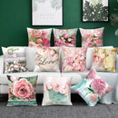 Axyaa Flower Pattern Decorative Sofa Cushion Cover Pillow Pink