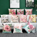 Axyaa Floral Pattern Decorative Sofa Cushion Cover Pink