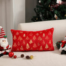 Axyaa Red Christmas Hot Stamping Tree Pillowcase 30x50cm Home Decor Sofa Party